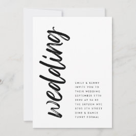 横顔ブラックモダンシンプルウェディング 招待状