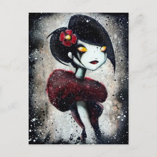 横顔(赤) ポストカード (正面)