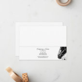 横馬エレガント頭BW文具パーソナライズされた ノートカード (正面/裏面インサイチュ)