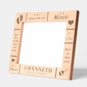 横10x8新生児 パーソナライズされた レーザー彫刻フレーム (左)