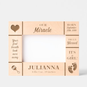 横6x4新生児 パーソナライズされた レーザー彫刻フレーム