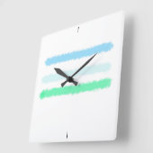 横(抽象芸術) スクエア壁時計 (傾斜)