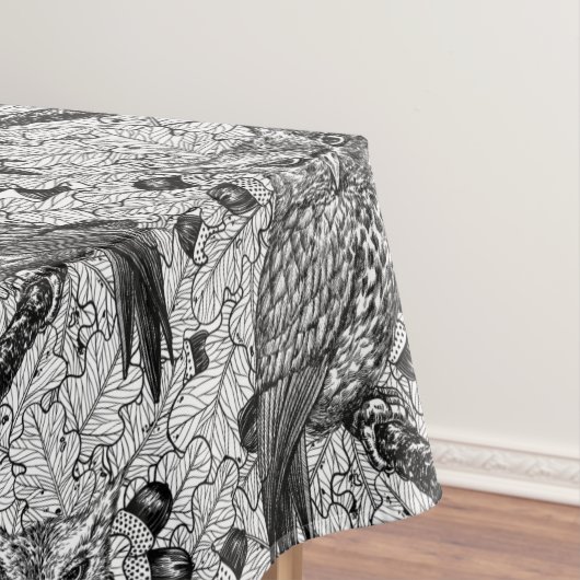 樫の木の中のフクロウ テーブルクロス (インサイチュ)