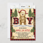 樵くまのベビーシャワーの招待状の招待 招待状 (正面)