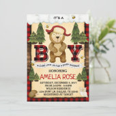 樵くまのベビーシャワーの招待状の招待 招待状 (スタンド正面)