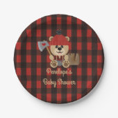 樵くまの荒野のテーマのベビーシャワー ペーパープレート (正面)
