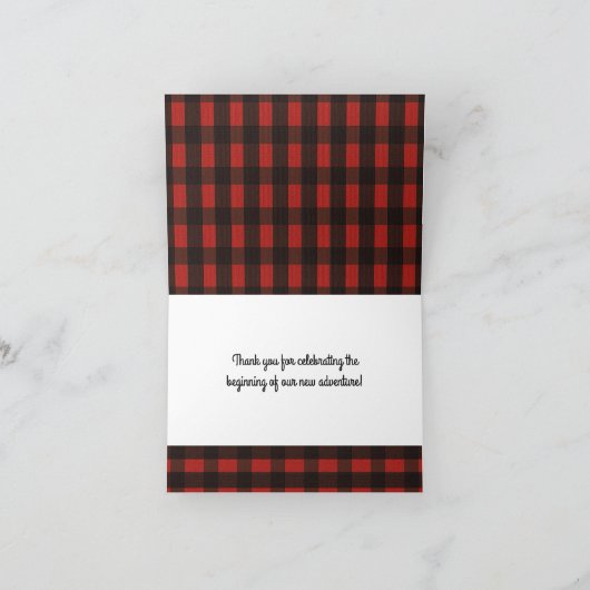 樵くまの荒野のベビーシャワーは感謝していしています サンキューカード (内部)