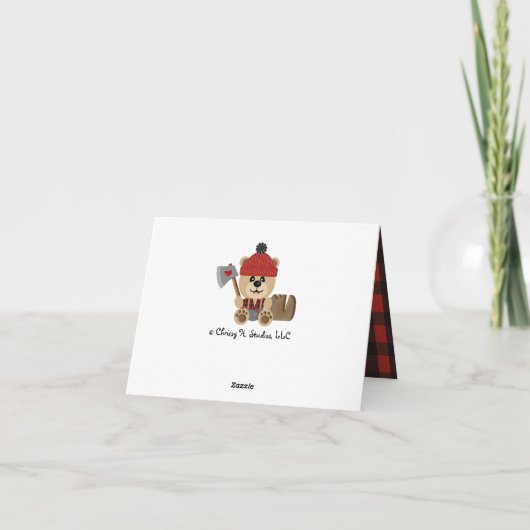 樵くまの荒野のベビーシャワーは感謝していしています サンキューカード (裏面)