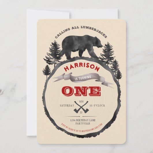 樵くまの誕生日の招待状 招待状 (正面)