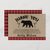 樵のテーマのベビーシャワーのサンキューカード サンキューカード (正面/裏面)