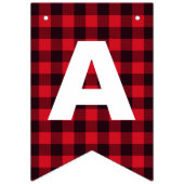 樵のバッファローの格子縞のハッピーバースデーのパーティー バンティングフラッグ (第3の旗)