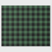 樵のフランネルの緑のバッファローの格子縞の質 ラッピングペーパー (フラット)