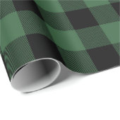 樵のフランネルの緑のバッファローの格子縞の質 ラッピングペーパー (ロールコーナー)