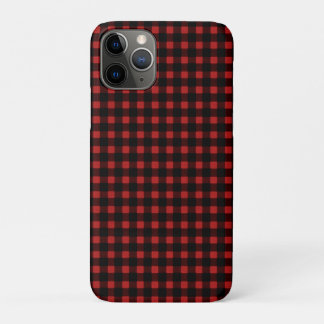 樵のプリントの赤く黒い冬のバッファローの格子縞 iPhone 11 PROケース