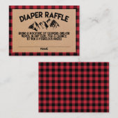 樵のベビーシャワーのおむつのラッフルカード エンクロージャーカード (正面/裏面)