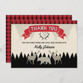 樵のベビーシャワーのサンキューカード サンキューカード (正面/裏面)