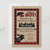 樵の小さいハンターのベビーシャワーの招待状 招待状 (正面)
