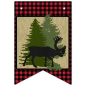 樵の格子縞くまの男の子のベビーシャワーのパーティーの装飾 バンティングフラッグ (第2の旗)