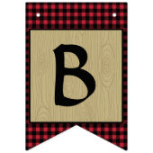 樵の格子縞くまの男の子のベビーシャワーのパーティーの装飾 バンティングフラッグ (第3の旗)