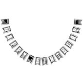 樵の格子縞くまの白黒の誕生会 バンティングフラッグ (全)