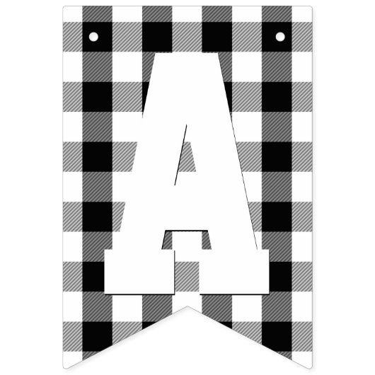 樵の格子縞くまの白黒の誕生会 バンティングフラッグ (第3の旗)