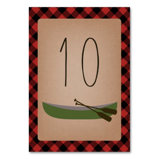 樵の格子縞のカヌー + 矢 テーブルナンバー (裏面)