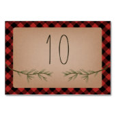 樵の格子縞の常緑樹の枝結婚 テーブルナンバー (裏面)