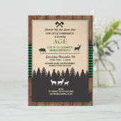 樵の誕生日の招待年齢の緑の招待 招待状 (スタンド正面)