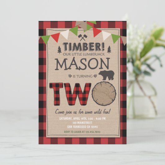 樵の誕生日の招待状の森林誕生日 招待状 (スタンド正面)