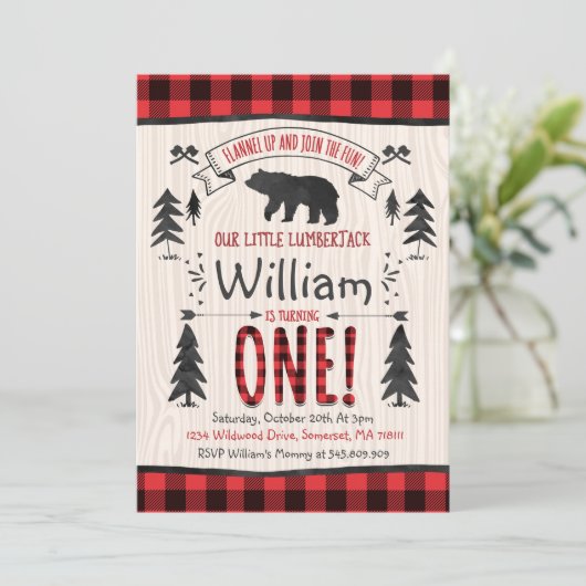 樵の誕生日の招待状の樵のパーティー 招待状 (スタンド正面)