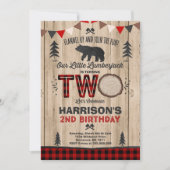 樵の誕生日の招待状の樵のパーティー 招待状 (正面)