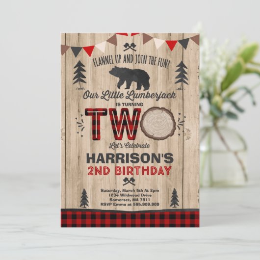 樵の誕生日の招待状の樵のパーティー 招待状 (スタンド正面)
