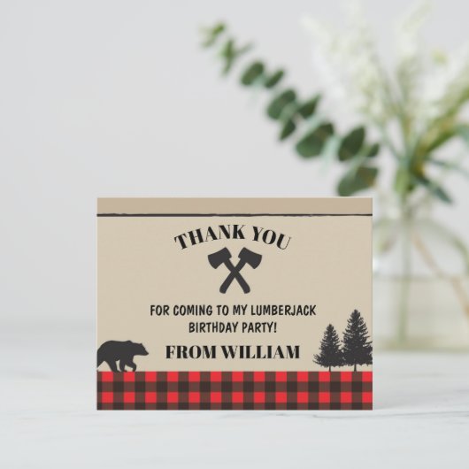 樵の赤い点検の誕生会のサンキューカード サンキューカード (スタンド正面)