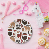 樵パターン ペーパープレート (パーティー)