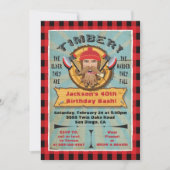 樵士ひげ誕生日ヒップスター招待状 招待状 (正面)