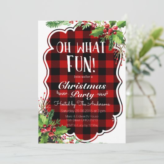 樵Ohどんなおもしろいのクリスマスのパーティの招待状 招待状 (スタンド正面)