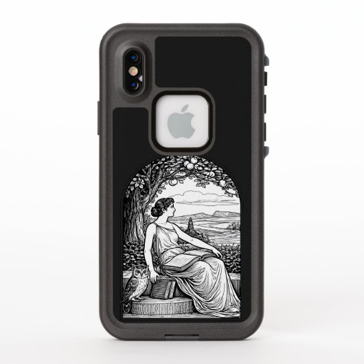樹の下で本を読むアール・ヌーヴォーの女性 LifeProof iPhoneケース (裏面)
