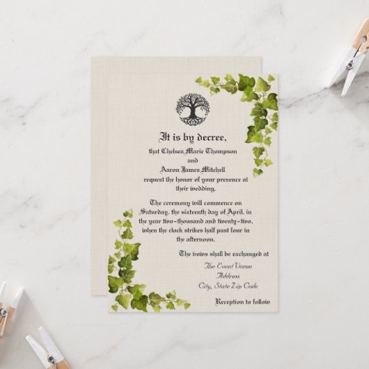 樹の生命 中世の招待状 招待状 (正面/裏面インサイチュ)