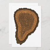 樹幹断面成長リングや輪木 招待状 (正面/裏面)