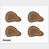 樹幹断面成長リングや輪木 長方形シール (シート)