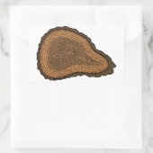 樹幹断面成長リングや輪木 長方形シール (バッグ)