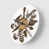 樹幹断面成長リングや輪松木 ラウンド壁時計 (傾斜)