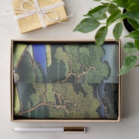 樹木が切り離される風景アジアの水のシーン 薄葉紙 (ギフト)