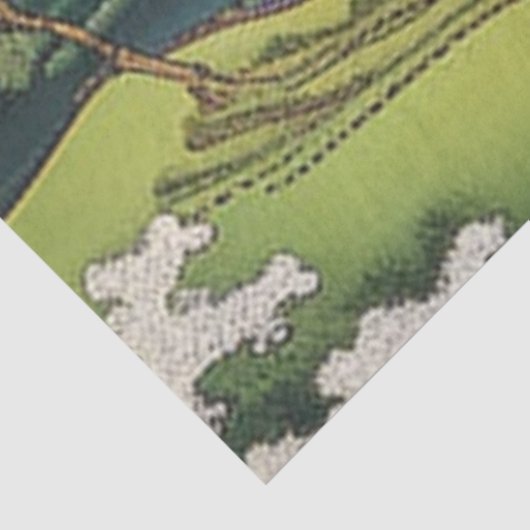 樹木が切り離される風景アジアの水のシーン 薄葉紙 (詳細)