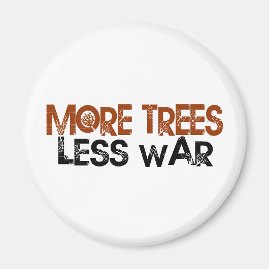 樹木が多いほど戦争が少ない マグネット (正面)