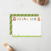 樹木が茂ったベビーシャワーのサンキューカード ノートカード (正面/裏面インサイチュ)