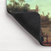 樹木が茂った川の景色1646年 マウスパッド (コーナー)