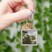 樹木が茂った川の景色 キーホルダー (手)