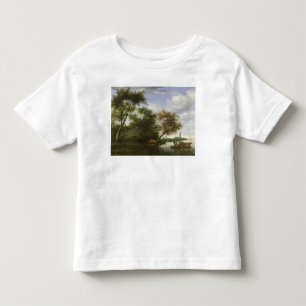 樹木が茂った川の景色 トドラーTシャツ