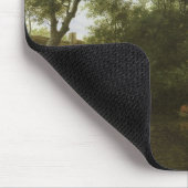 樹木が茂った川の景色 マウスパッド (コーナー)